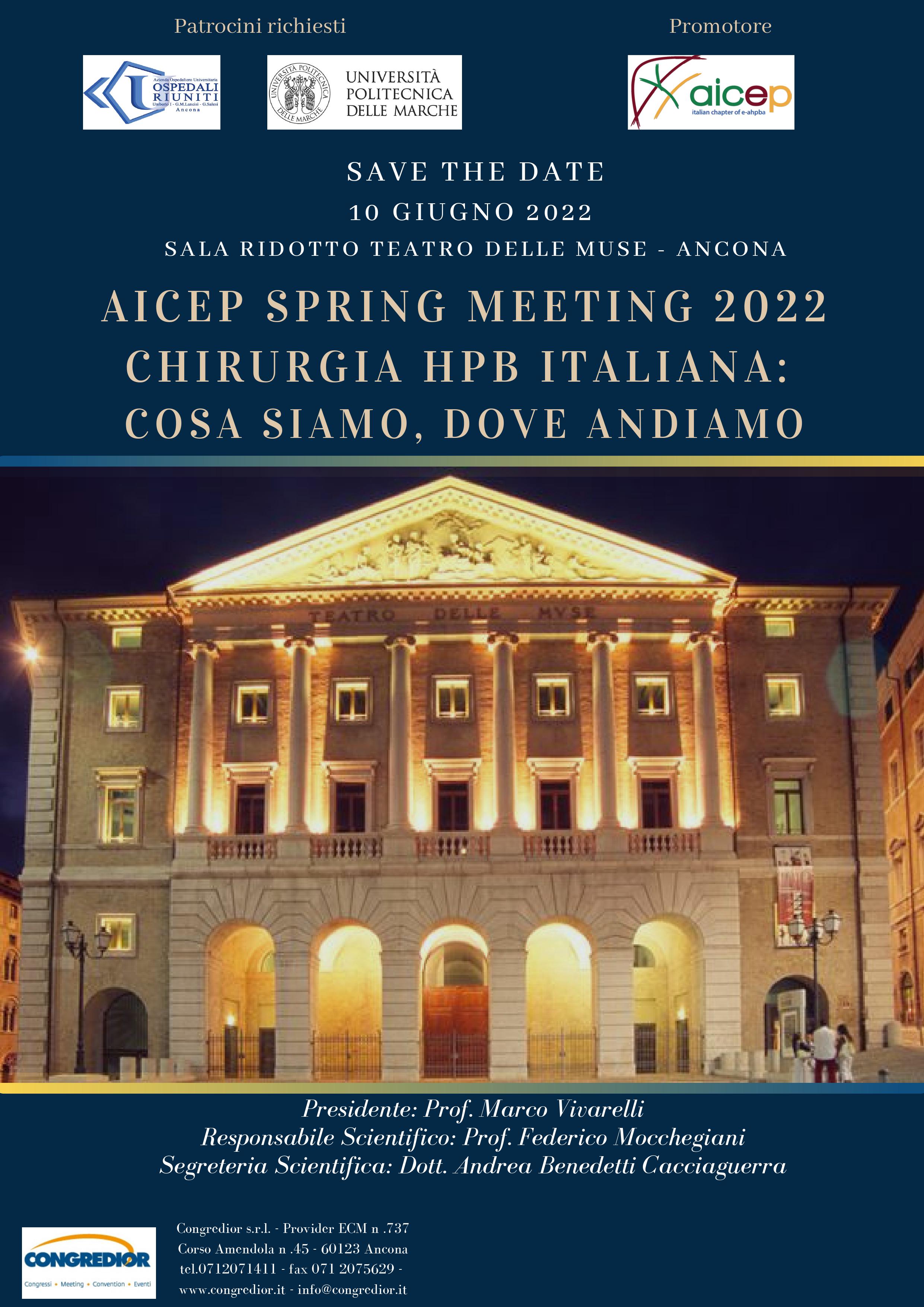 Course Image AICEP SPRING MEETING 2022 CHIRURGIA HPB ITALIANA: COSA SIAMO, DOVE ANDIAMO
